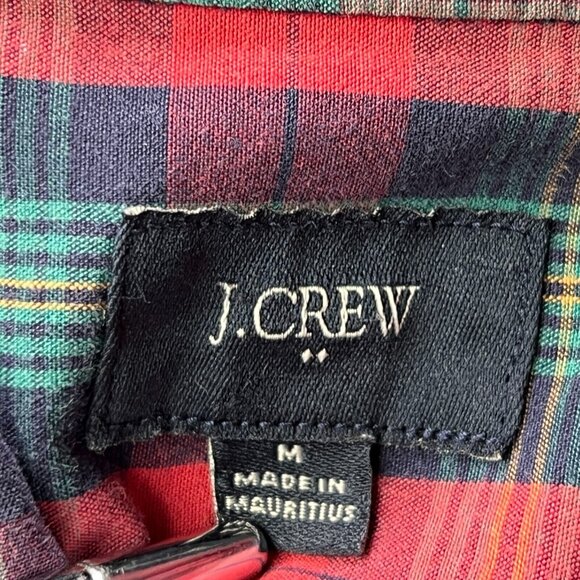 J.Crew Long Sleeve Button-Down Shirt Mens Medium Plaid Red Blue Cotton - Picture 3 of 6